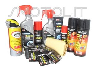 Kit Arexons pulizia e manutenzione per moto Detergente Cromature Grasso 200+75ml e Salviettine Panno Svitol Vernice