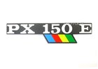 Targhetta per cofano laterale "PX150E" arcobaleno per Vespa PX 150 E