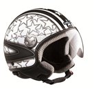 Casco demijet leggero omologato Helmo STELLE & STRISCE colore NERO visiera Aeronautica