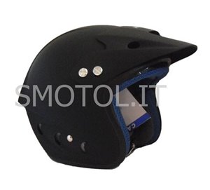 Casco demijet omologato Rokx con frontino NERO