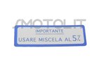 Sticker &quot;mit einem 5%-Mischung&quot; blau für Vespa 125 VNB 150 V