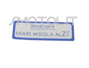 Sticker "Mit 2% Mischung" blau für Vespa 125 150 160