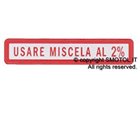 Smotol Adesivo "USARE MISCELA AL 2%" di colore rosso per VESPA 50
