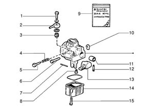 Tav 12 - Componenti carburatore