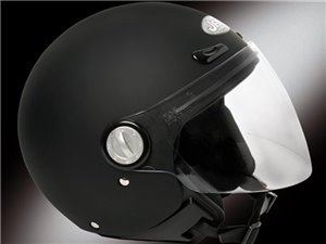 Demijet zugelassenen Helm mit Visier ultraleichte Modell JFM 418-Farbe Schwarz Gummi