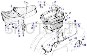 Tav 14 - Serbatoio benzina e sella Vespa 50 L