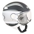 CGM Demijet ultraleichten Helm zugelassen KAYE BLACK Gummiformteile Visier mit weißen Siebdruck