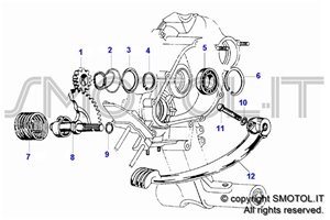 Tavola esplosi ricambi Leva messa moto Vespa PK XL