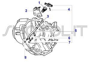 Tavola esploso ricambi motore Ape 50