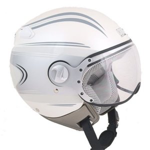 Casco demijet omologato KAYE BIANCO perlato con visiera sagomata