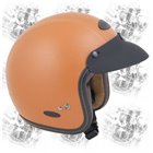 Casco demijet omologato VINTAGE RETRO' color CUOIO in similpelle