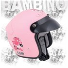 Casco demijet per bimbo omologato DEVIL colore rosa con visiera sagomata