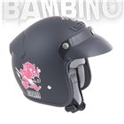 Casco demijet per bimbo omologato DEVIL colore nero gommato con berretto